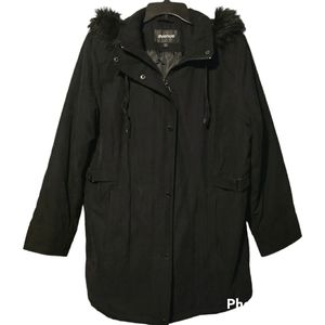 Avenue Black Parka/coat sz 14